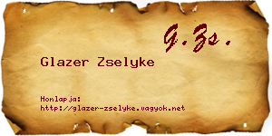 Glazer Zselyke névjegykártya